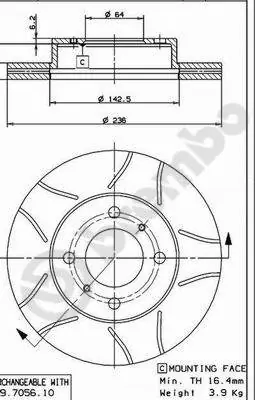Remschijven Brembo 09.7056.75 Betrouwbaar
