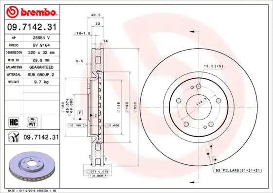 Betaalbaar Remschijven Brembo 09.7142.31