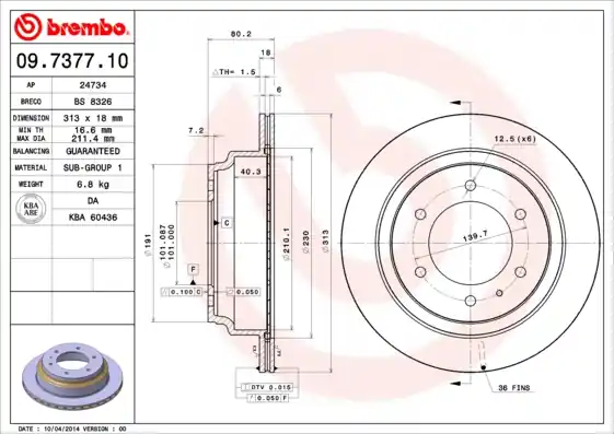 Meest Verkocht Remschijven Brembo 09.7377.10