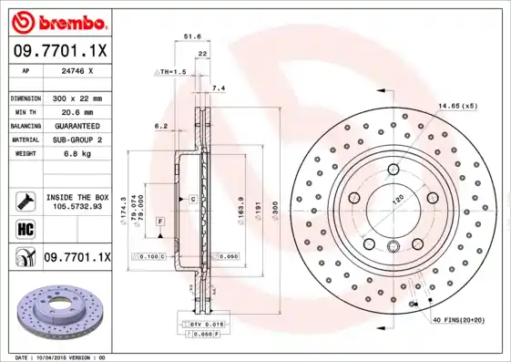 Populair Remschijven Brembo 09.7701.1X