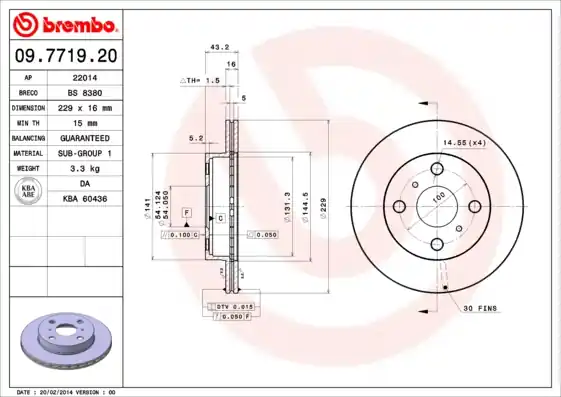 Veilige Betaling Remschijven Brembo 09.7719.20