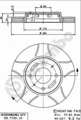 Remschijven Brembo 09.7720.75 In De Mode