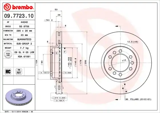 Remschijven Brembo 09.7723.10 Voordeelprijs