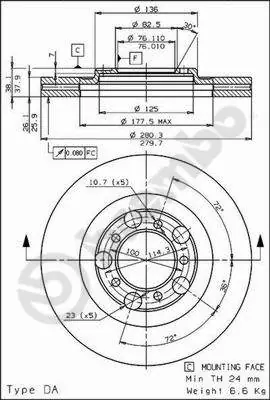 Beste Prijs Remschijven Brembo 09.7791.10