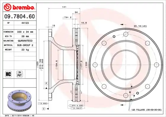 Remschijven Brembo 09.7804.60 Bestseller