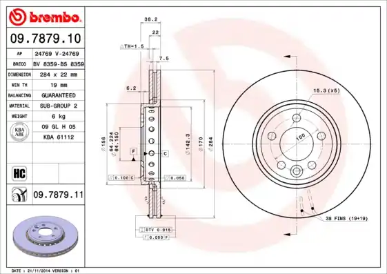 Remschijven Brembo 09.7879.11 Hete Deal