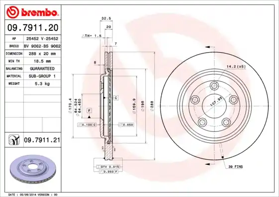 Veilige Betaling Remschijven Brembo 09.7911.21