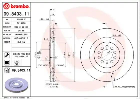Exclusieve Aanbieding Remschijven Brembo 09.8403.11