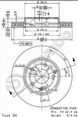 Remschijven Brembo 09.8411.11 Merkproduct