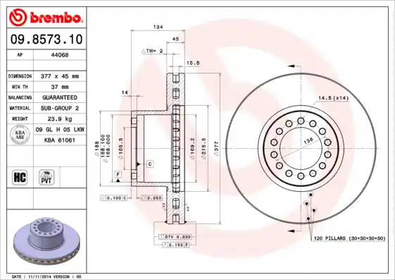 Remschijven Brembo 09.8573.10 Bestel Nu