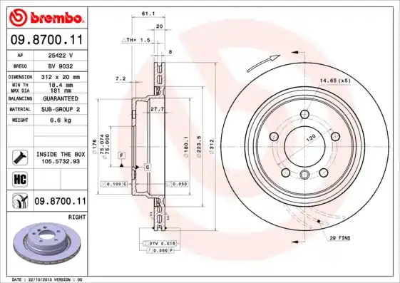 Weekendaanbieding Remschijven Brembo 09.8700.11