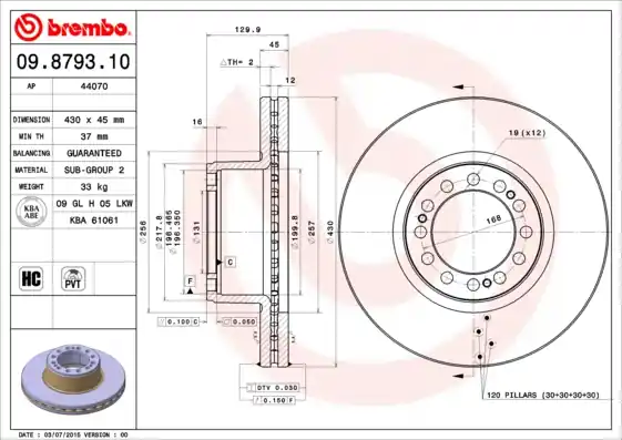 Koop Vandaag Remschijven Brembo 09.8793.10