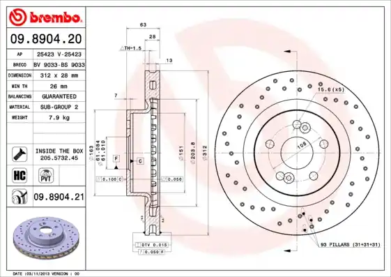 Actieprijs Remschijven Brembo 09.8904.21