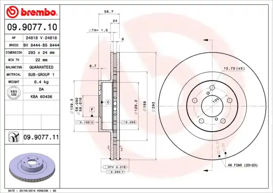 Modern Remschijven Brembo 09.9077.11