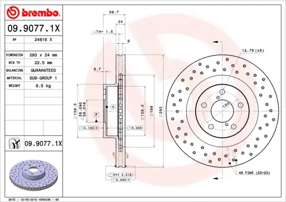 Speciale Aanbieding Remschijven Brembo 09.9077.1X