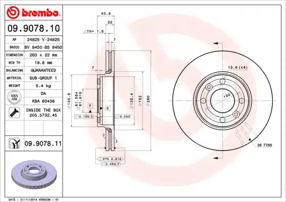 Professioneel Remschijven Brembo 09.9078.11