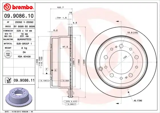 Favoriet Remschijven Brembo 09.9086.11