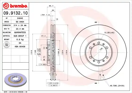Remschijven Brembo 09.9132.10 Betrouwbaar