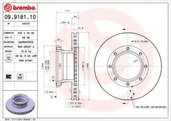 Dagaanbieding Remschijven Brembo 09.9181.10