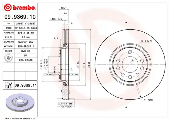 Merkproduct Remschijven Brembo 09.9369.10