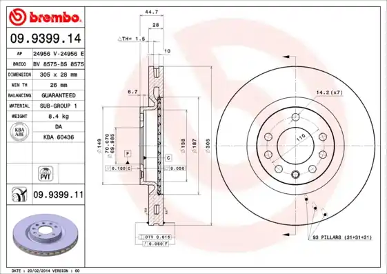 Populair Remschijven Brembo 09.9399.11