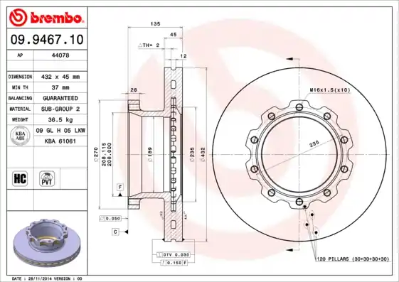 Remschijven Brembo 09.9467.10 Budget