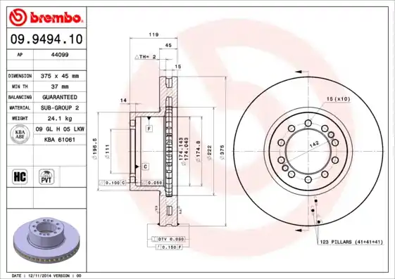 Exclusief Remschijven Brembo 09.9494.10