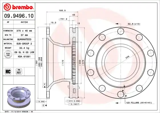 Superprijs Remschijven Brembo 09.9496.10