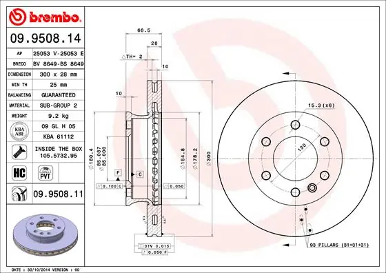 Trendy Remschijven Brembo 09.9508.11
