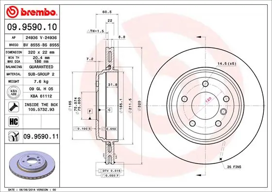 Seizoensaanbieding Remschijven Brembo 09.9590.10