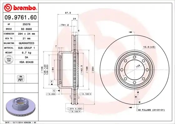 Remschijven Brembo 09.9761.60 Voordeelprijs