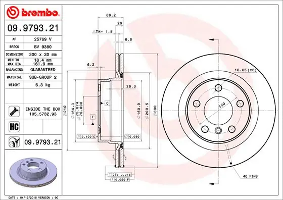Remschijven Brembo 09.9793.21 Bestel Nu