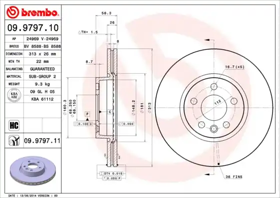 In De Mode Remschijven Brembo 09.9797.11
