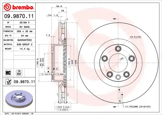 Exclusieve Aanbieding Remschijven Brembo 09.9870.11