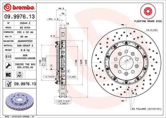 Beste Prijs Remschijven Brembo 09.9976.13
