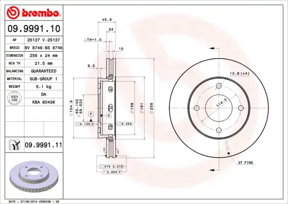 Populair Remschijven Brembo 09.9991.11