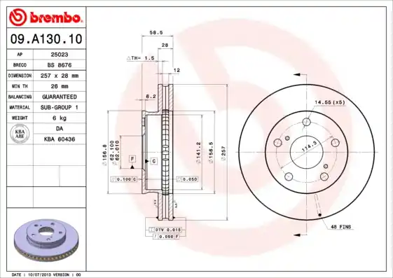 Uitverkoop Remschijven Brembo 09.A130.10