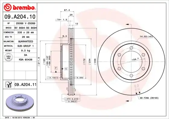 Exclusieve Aanbieding Remschijven Brembo 09.A204.11