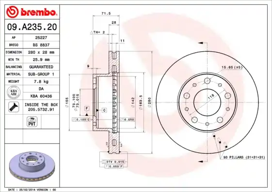 Veilige Betaling Remschijven Brembo 09.A235.20