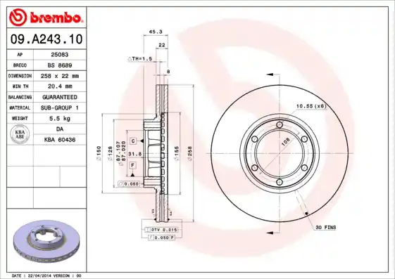 Koopje Remschijven Brembo 09.A243.10