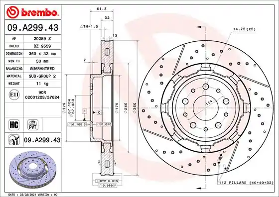 Meest Verkocht Remschijven Brembo 09.A299.43