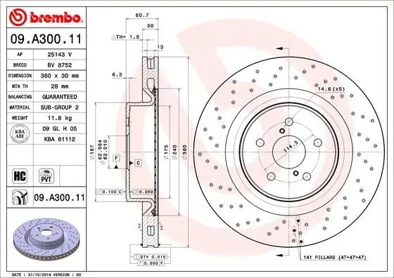 Nieuwe Collectie Remschijven Brembo 09.A300.11