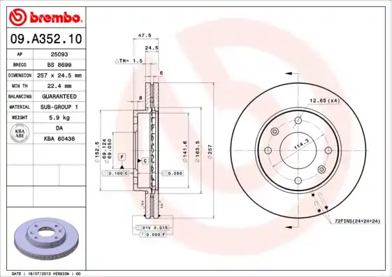 Shop Nu Remschijven Brembo 09.A352.10