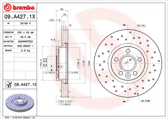 Modern Remschijven Brembo 09.A427.1X