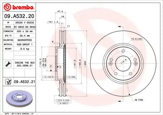 Topkwaliteit Remschijven Brembo 09.A532.21