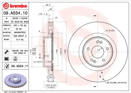Trendy Remschijven Brembo 09.A554.11
