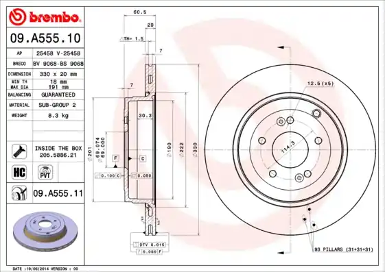 Nieuwe Collectie Remschijven Brembo 09.A555.10