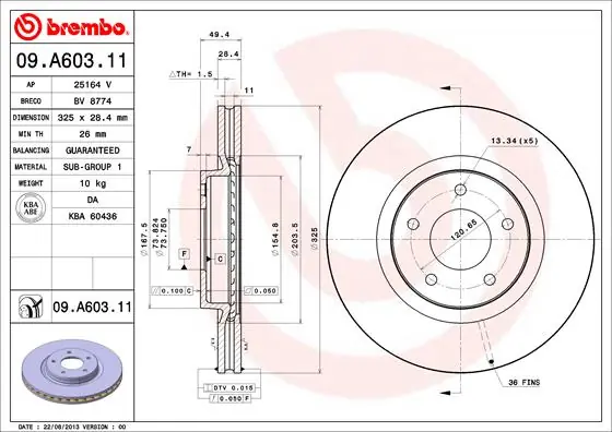 Betrouwbaar Remschijven Brembo 09.A603.11