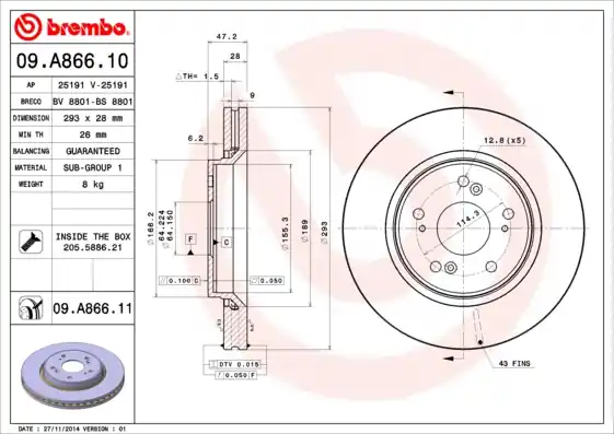 Finale Uitverkoop Remschijven Brembo 09.A866.10