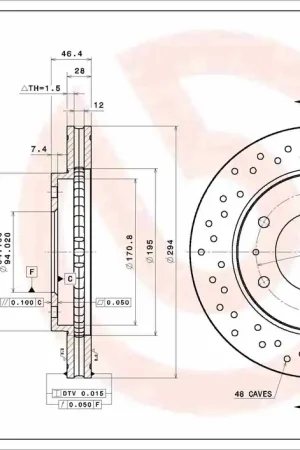 Remschijven Brembo 09.A868.1X Nieuwe Collectie